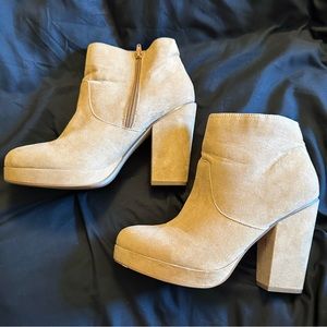 ASOS Faux Suede Light Tan Booties